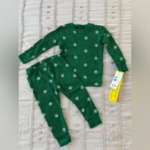 Carter's Green snowflake pajama